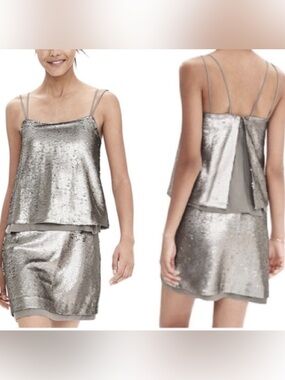 Banana Republic Metallic Sequin Dress Size 4